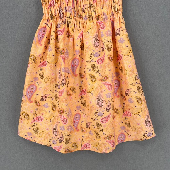 CHARLIE HOLIDAY Marley Mini Dress Womens 6 Orange Paisley Short Sleeve Linen NEW - Picture 9 of 16